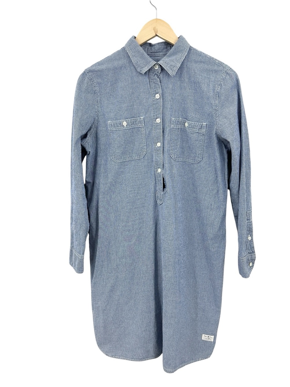 LAUREN RALPH LAUREN Shirt Denim Blue Midi Long Sleeve